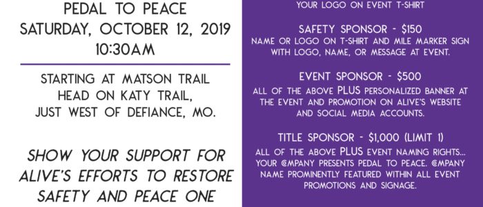 October 12- Pedal to Peace 2019